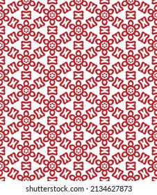 Rot-weiße Farbe nahtlose Muster Textur und Vorlage. mehrfarbig. Farbiges Dekordesign. Farbige Mosaikverzierungen. Vektorgrafik. EPS10.