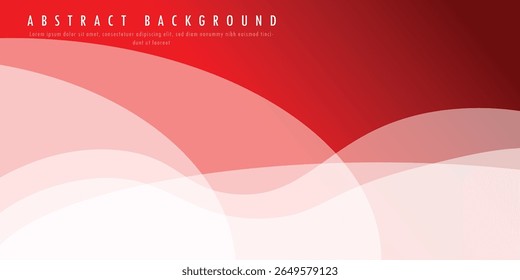 Red and white color wave background. Dynamic shapes composition. Eps 10 vector