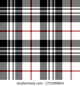 ฺBlack, Red and white colors tartan plaid Scottish seamless pattern.Texture from plaid, tablecloths, clothes, shirts, dresses, paper, bedding, blankets and other textile products.