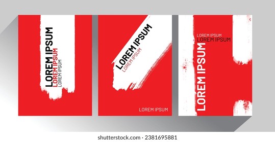 Red and white concepts for Banners, posters, cards, brochures, flyers, leaflets, and thumbnail templates 