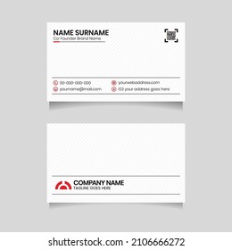 Red and White Corporate Business Card Design Clean and Simple Modern Visiting Card Template