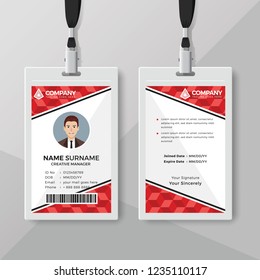 Red and white corporate ID card design template