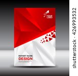 Red and White Cover design Annual report vector illustration,booklet,poster