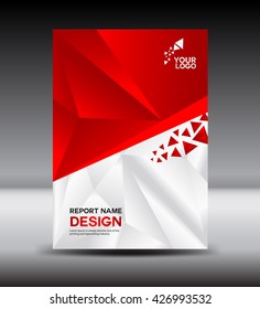 Red And White Cover Design Annual Report Vector Illustration,booklet,poster