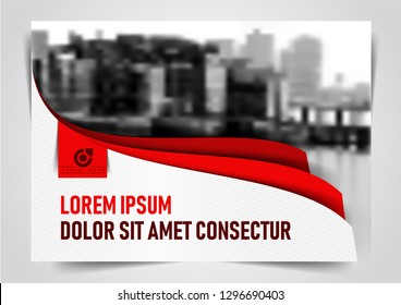 red and White Cover Page or Widescreen Layout. Editable Vertical Template Design for Marketing Presentation, Company Profile, Annual Report, Magazine or Book. A4 Scale Size. Vector Business Concept.