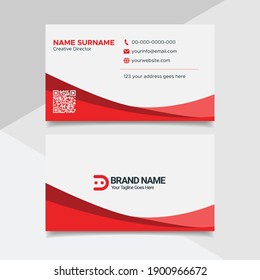 Red White Creative Business Card Design Stock Vector (royalty Free 