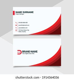 Red and White Creative Business Card Design Visiting Card Template