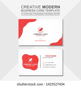 Red and white creative modern business card template