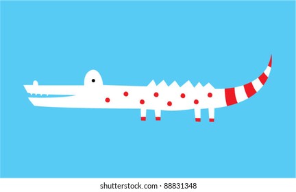 red and white crocodile