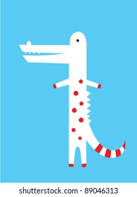 red white crocodile