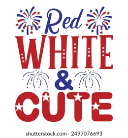 Red white cute vector design