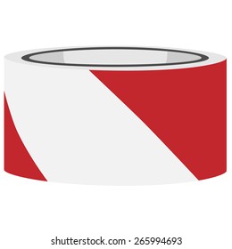 Red and white danger tape vector, caution tape, police tape