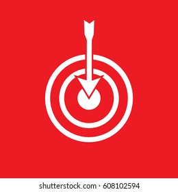 Red and White darts target vector. Local seo target concept
