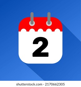 fecha roja y blanca 2 calendario de pared con fondo azul