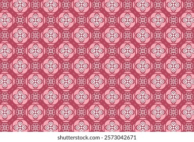 Red and White Decor Fabric Design