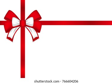 Red and white decorative bow ,ribbon illustration
