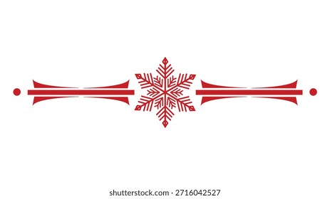 Elemento decorativo rojo y blanco del divisor del copo de nieve para las vacaciones de invierno
