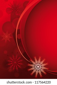 red and white delicate snowflakes on a red background