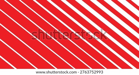 Red and white diagonal stripes background. warning red and white stripes. Seamless and repeating pattern vector illustration.