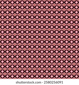 Red and White Diamond-Shaped Seamless Pattern Ikat