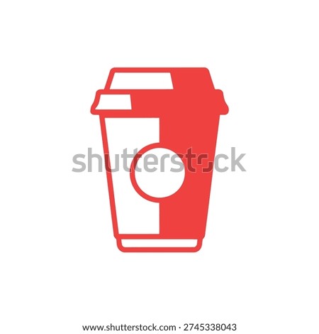 Red and white disposable coffee cup disposable cup