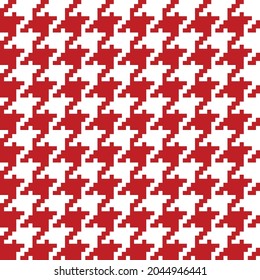 Red and white dogtooth pattern. Seamless vector houndstooth design suitable for fashion, home decor and stationary.
