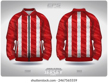 Red white dot camouflage pattern design, illustration, textile background for sports t-shirt, football jersey shirt mockup for football club. consistent front view