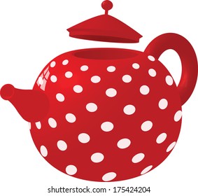 Red with white dots kettle