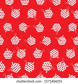 red and white dots sucer bowl seamless repeat