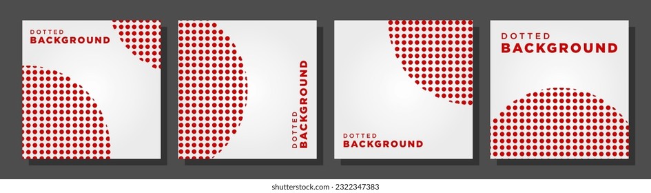 red white dotted background simple and clean abstract modern square social media branding with dummy text