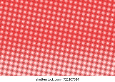 Red and white dotted halftone vector background. Vivid halftone banner template. Vintage dotted pattern. Abstract dotted backdrop. Pop art design. Grungy halftone texture