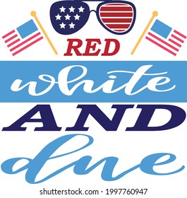 Red white and due typography t-shirt design