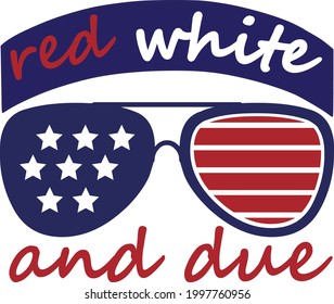 Red white and due typography t-shirt design