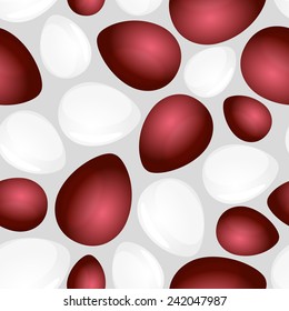 red and white Easter eggs seamless pattern eps10