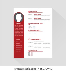 Red And White Editable Cv Format