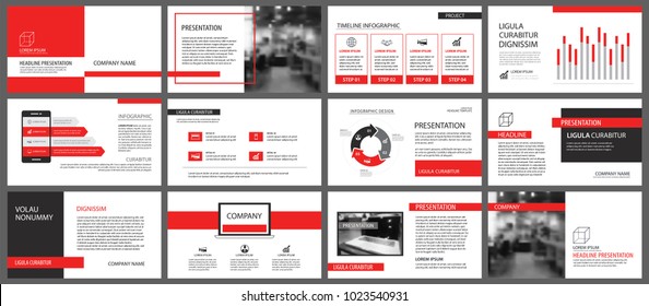 Elemento vermelho e branco para infográfico slide em fundo. Modelo de apresentação. Use para relatório anual de negócios, flyer, marketing corporativo, folheto, publicidade, folheto, estilo moderno.