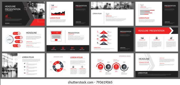 Red And White Element For Slide Infographic On Background. Presentation Template. Use For Business Annual Report, Flyer, Corporate Marketing, Leaflet, Advertising, Brochure, Modern Style. 