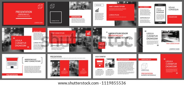 Red White Element Slide Infographic On Stock Vector (Royalty Free ...
