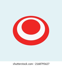 red and white ellipse vector design illustration line art