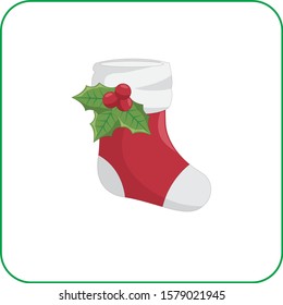 Red and White Empty Stocking Isolated on White Background.vector icon