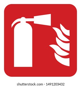 Emergency Fire Extinguisher Sign White Firefighting Stock Vector ...