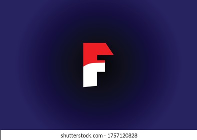 Red and White F letter on dark blue background vector