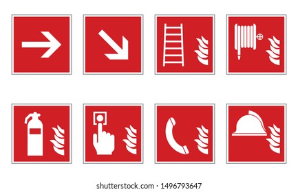High Quality Standard Fire Safety Sign Stock Vector (Royalty Free ...