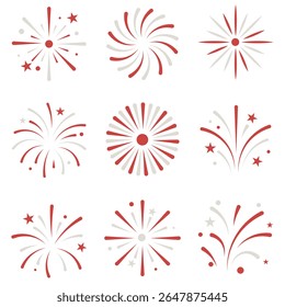 Rot-Weiß-Feuerwerk-Set Element