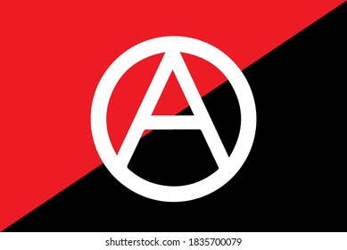 red and white flag of anarchism vector