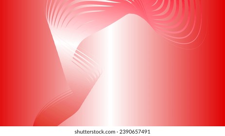 red white red flag color gradient background abstract wavy technology lines