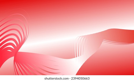 red white red flag color gradient background abstract wavy technology lines
