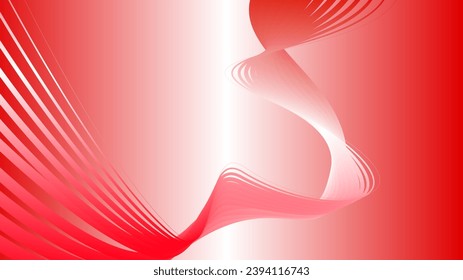 red white red flag color gradient background abstract wavy technology lines