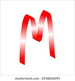 red white red flag color gradient ribbon vector eps