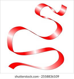 red white red flag color gradient ribbon vector eps